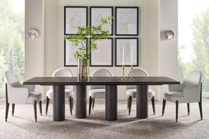 Theodore Alexander Maxwell Rectangular Dining Table Obsidian Shagreen, Obsidian – room setting