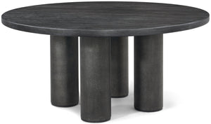 Theodore Alexander Maxwell Round Dining Table Carbon, Obsidian, Obsidian Shagreen – front view
