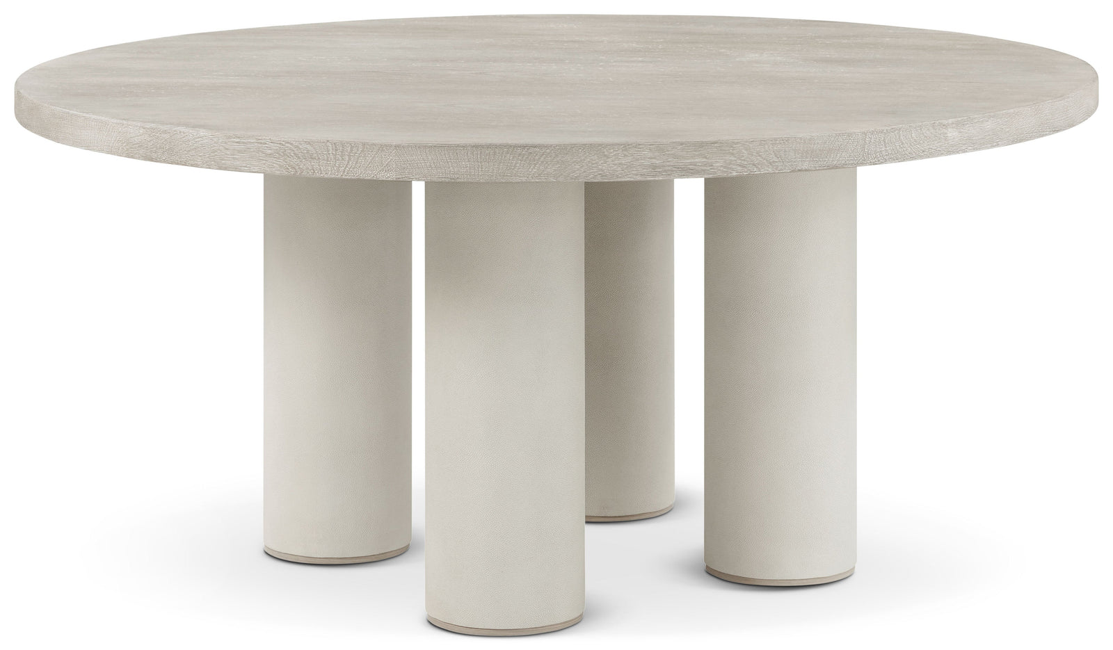 Theodore Alexander Maxwell Round Dining Table Cashmere, Dove – front view