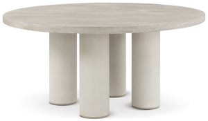 Theodore Alexander Maxwell Round Dining Table Cashmere, Dove – front view