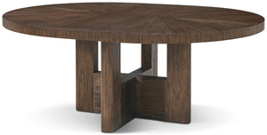 Theodore Alexander Urbane Round Extension Dining Table Campfire – front view
