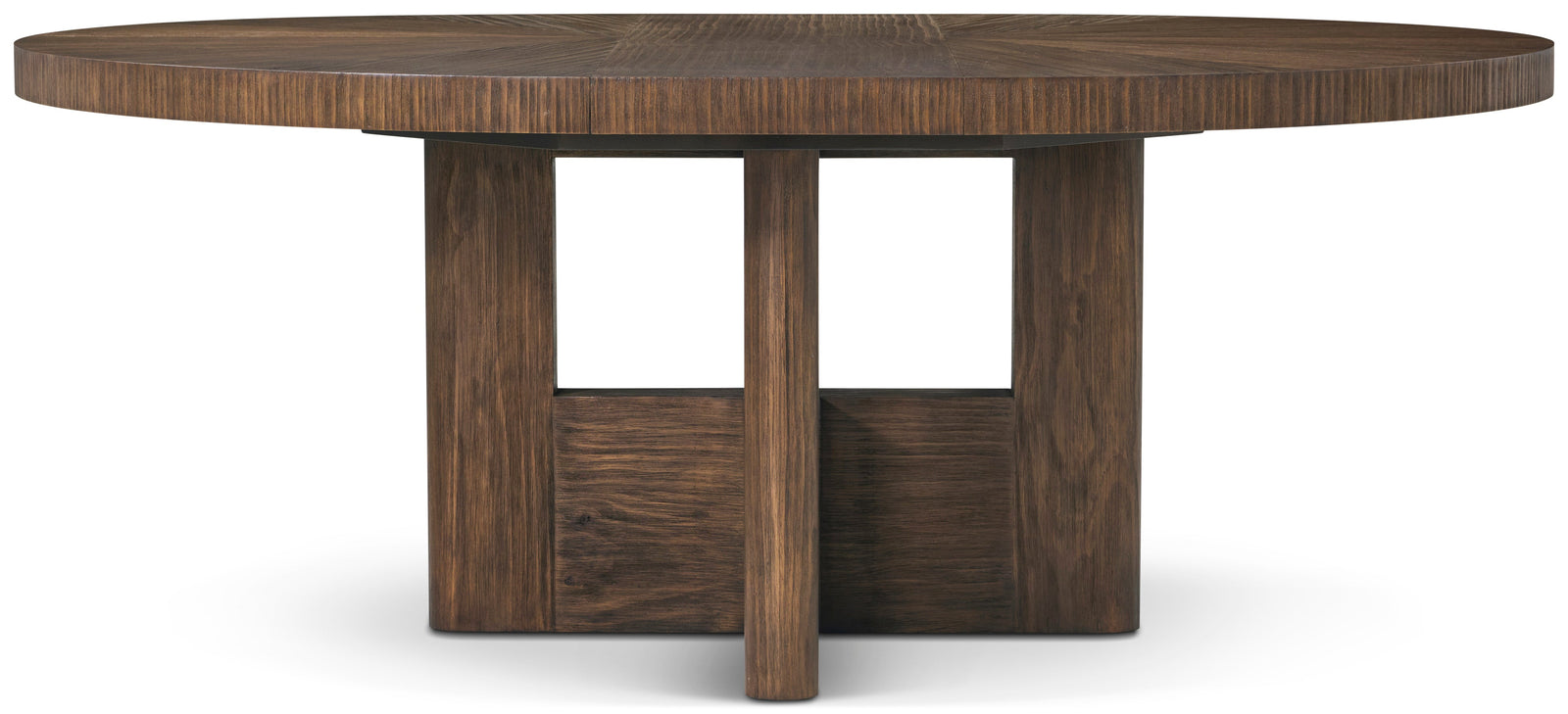 Theodore Alexander Urbane Round Extension Dining Table Campfire – angle view