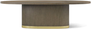 Theodore Alexander Judith Leiber Oval Dining Table Mink – angle view