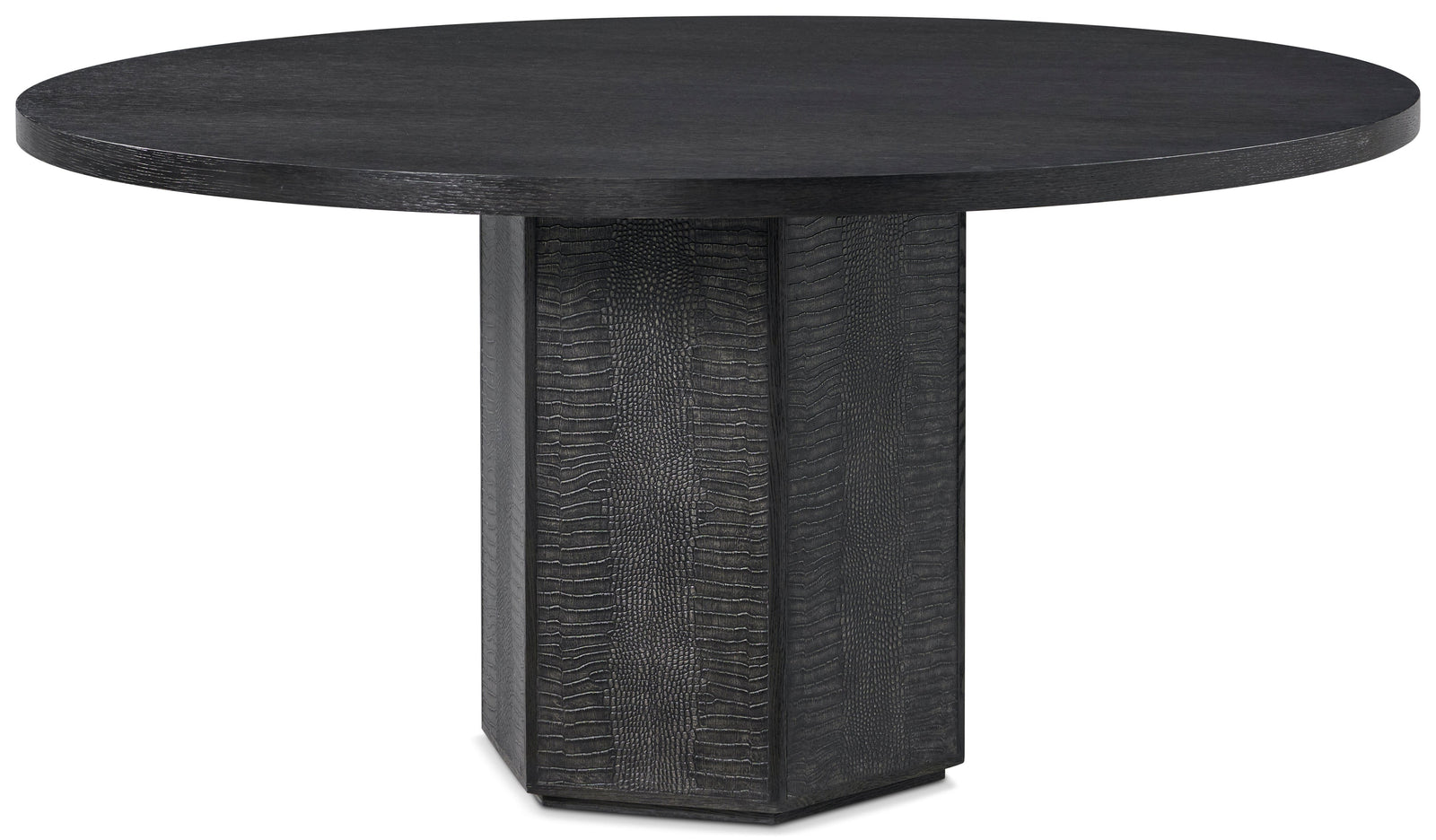 Theodore Alexander Spencer St. James Round Dining Table Lusso Onyx, Onyx – front view