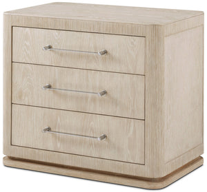 Theodore Alexander Horizon Three Drawer Nightstand – angle view