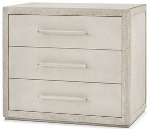 Theodore Alexander Maxwell 3-Drawer Nightstand II Dove, Cashmere – angle view