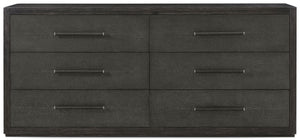 Theodore Alexander Maxwell 6-Drawer Dresser Obsidian, Obsidian Shagreen – front view