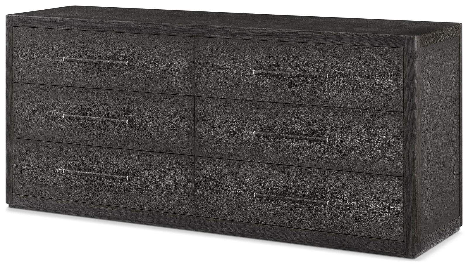 Theodore Alexander Maxwell 6-Drawer Dresser Obsidian, Obsidian Shagreen – angle view