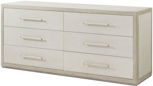 Theodore Alexander Maxwell 6-Drawer Dresser Cashmere, Dove – angle view