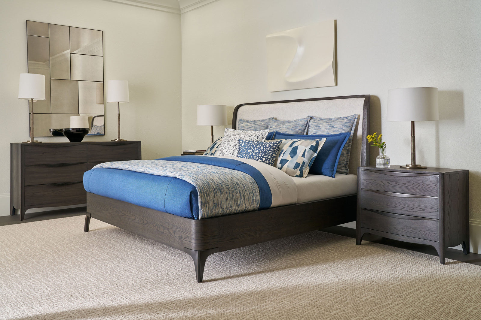 Theodore Alexander Rome 3-Drawer Nightstand – room setting