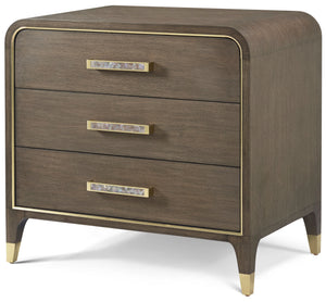 Theodore Alexander Judith Leiber 3-Drawer Nightstand Mink – angle view