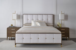 Theodore Alexander Judith Leiber 3-Drawer Nightstand Mink – room setting