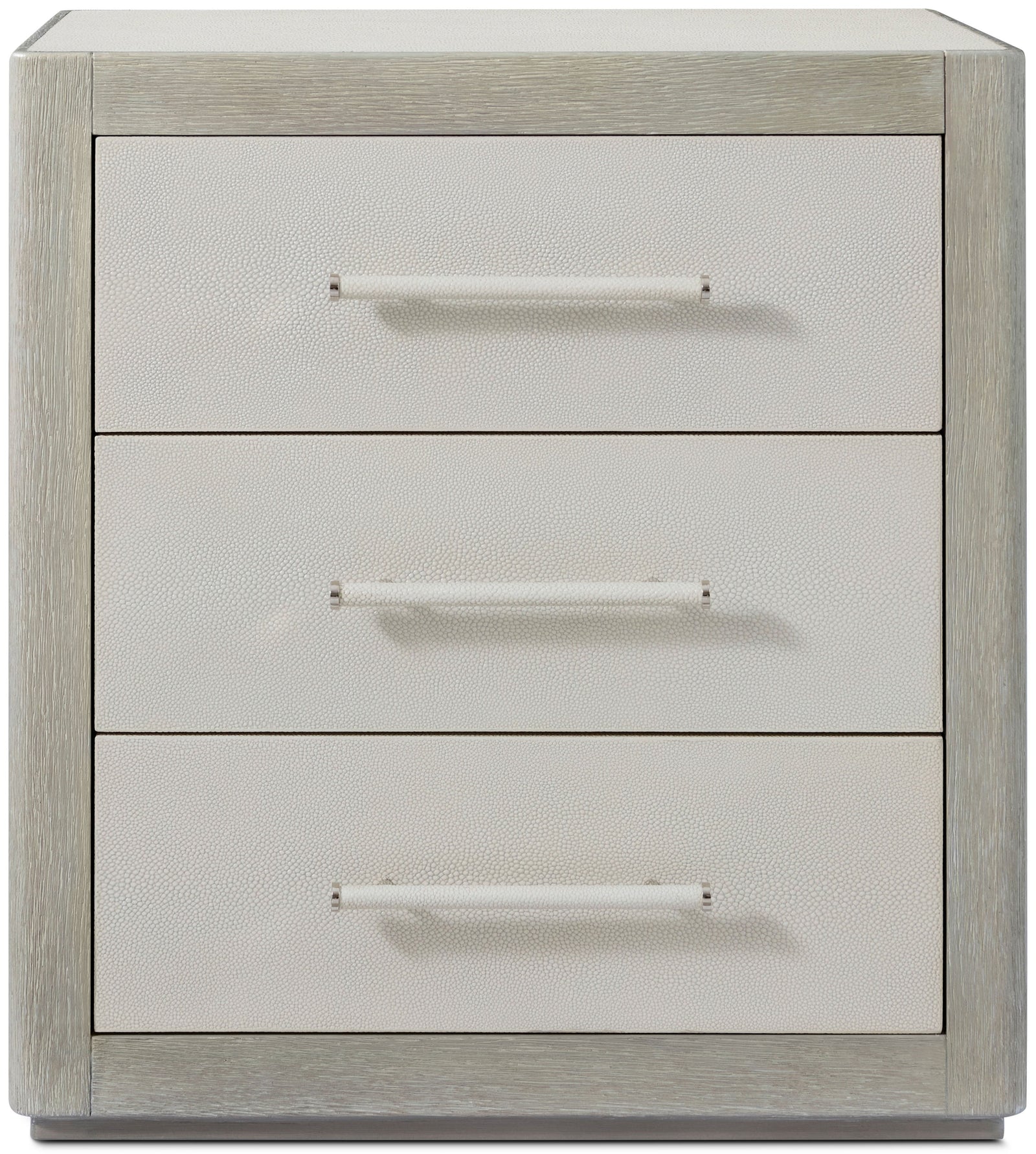Theodore Alexander Maxwell 3-Drawer Nightstand Cashmere, Dove – front view