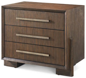 Theodore Alexander Urbane 3 Drawer Nightstand Campfire – angle view