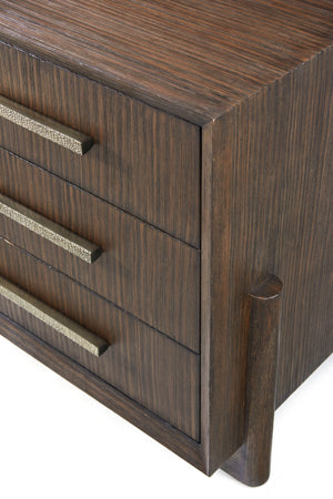 Theodore Alexander Urbane 3 Drawer Nightstand Campfire – detail