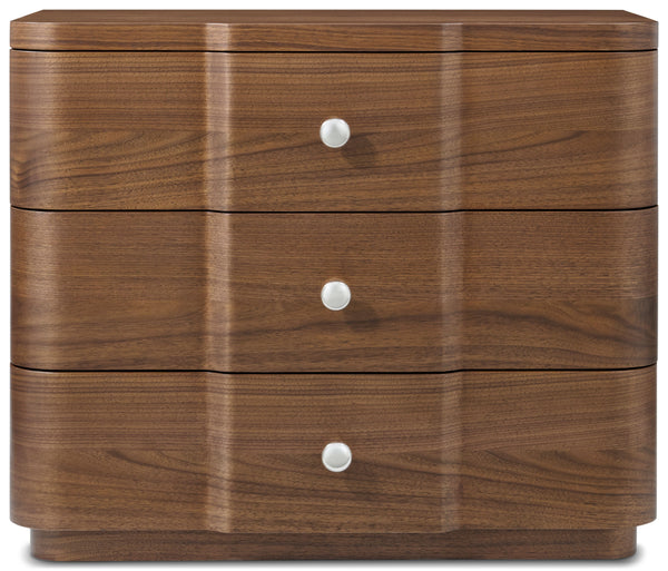 Theodore Alexander Coronet Walnut Nightstand – front view