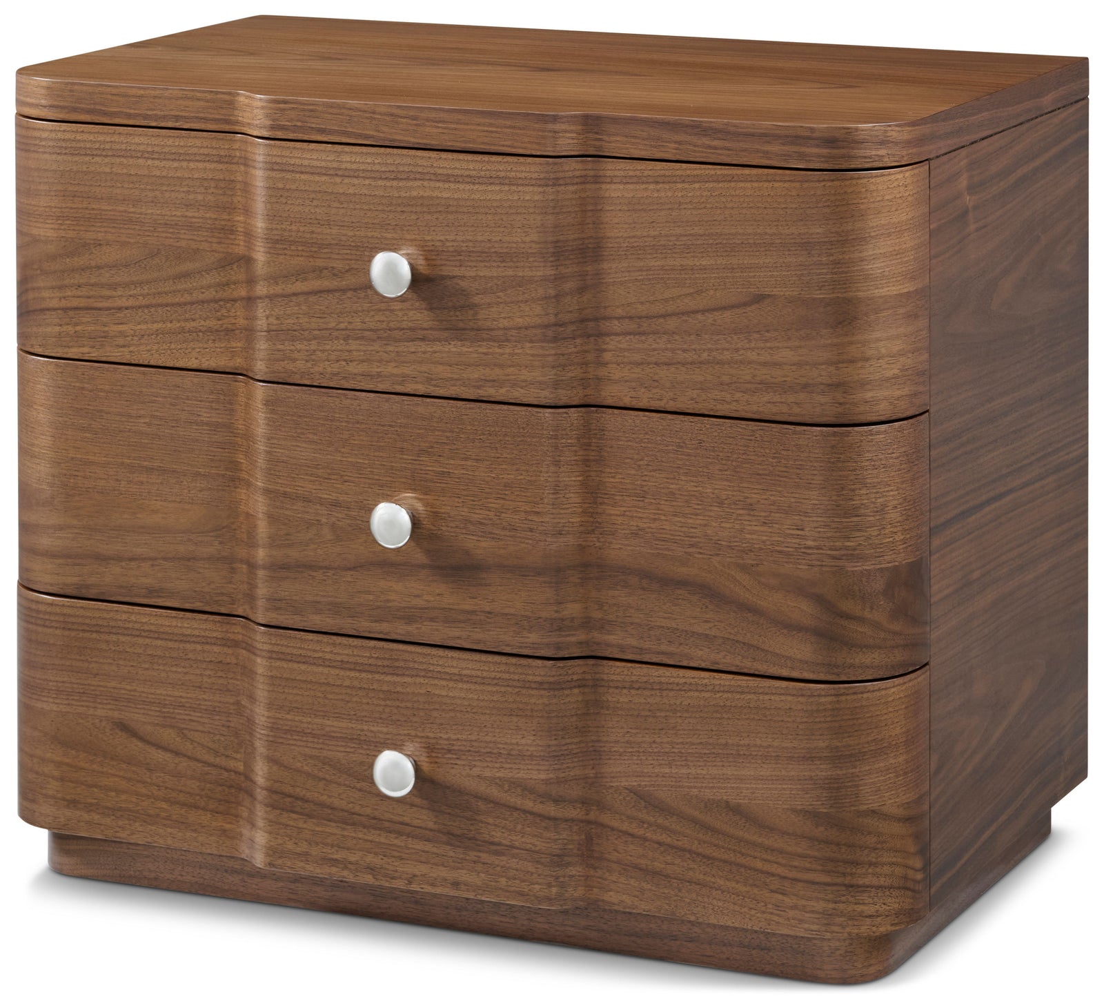 Theodore Alexander Coronet Walnut Nightstand – angle view