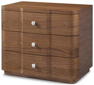 Theodore Alexander Coronet Walnut Nightstand – angle view