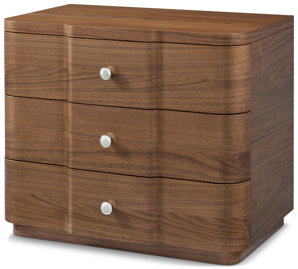 Theodore Alexander Coronet Walnut Nightstand – angle view