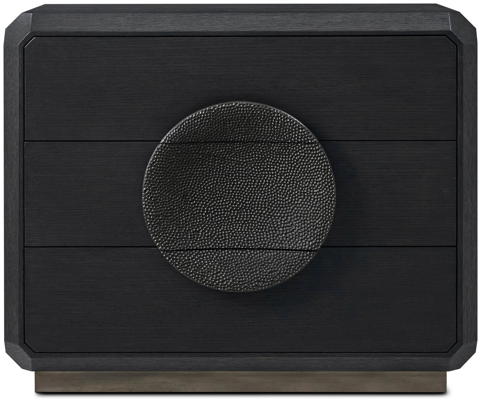 Theodore Alexander Spencer St. James Nightstand Lusso Onyx, Deep Brown, Onyx Textured – front view