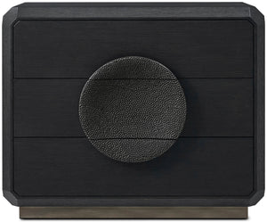 Theodore Alexander Spencer St. James Nightstand Lusso Onyx, Deep Brown, Onyx Textured – front view