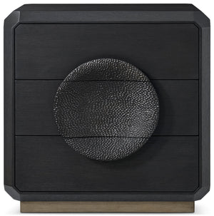 Theodore Alexander Spencer St. James Small Nightstand Lusso Onyx, Deep Brown, Onyx Textured – front view