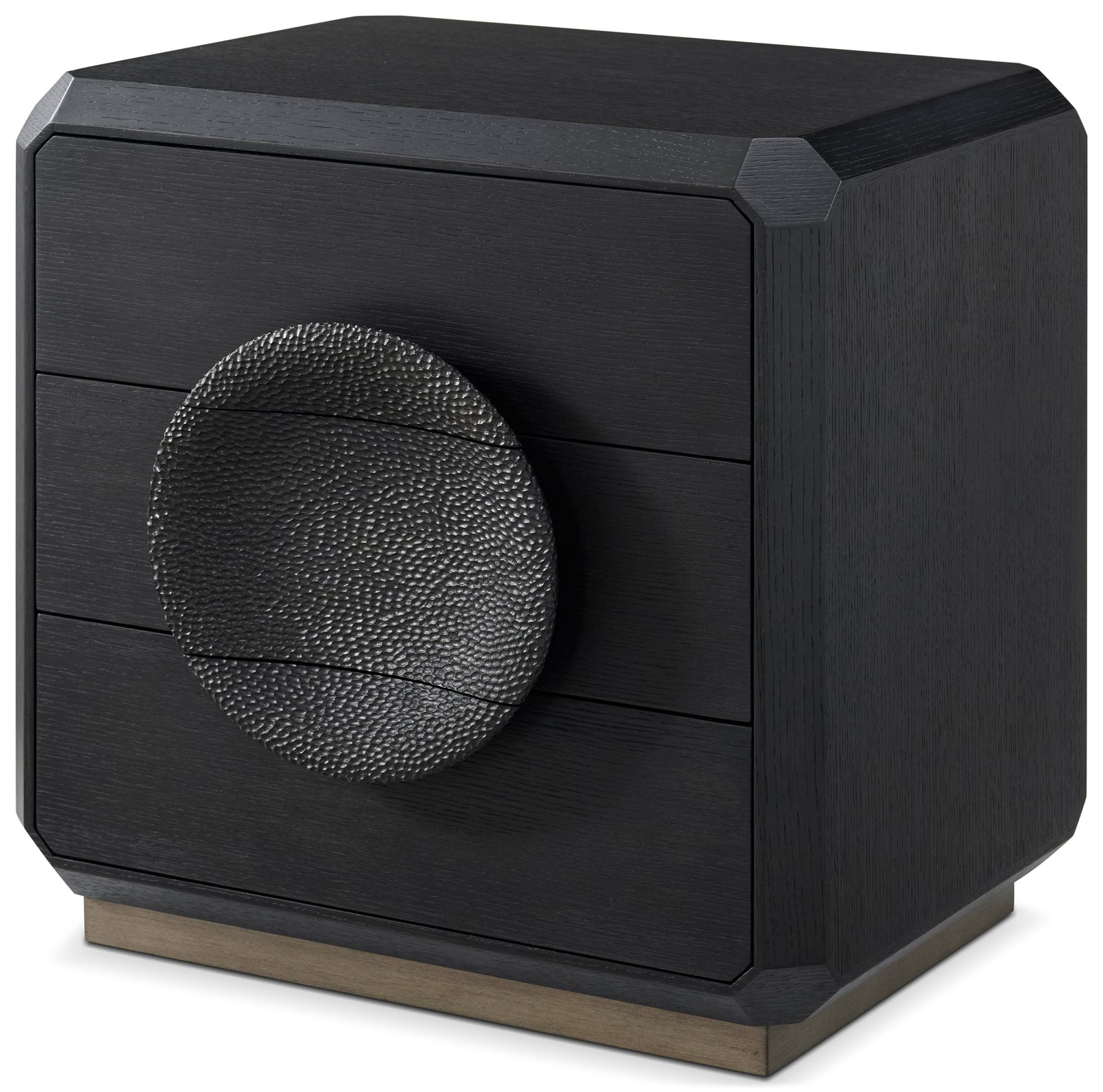 Theodore Alexander Spencer St. James Small Nightstand Lusso Onyx, Deep Brown, Onyx Textured – angle view