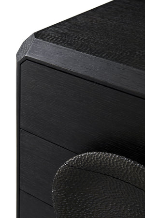 Theodore Alexander Spencer St. James Small Nightstand Lusso Onyx, Deep Brown, Onyx Textured – detail