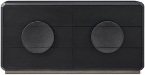 Theodore Alexander Spencer St. James Dresser Lusso Onyx, Deep Brown, Onyx Textured – front view