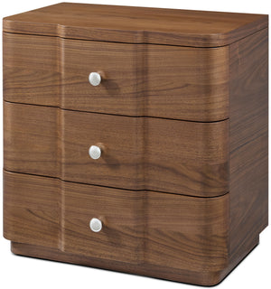 Theodore Alexander Coronet Walnut Small Nightstand – angle view