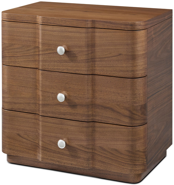 Theodore Alexander Coronet Walnut Small Nightstand – angle view