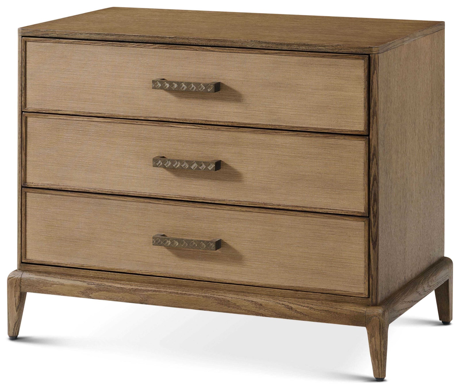 Theodore Alexander Worth Nightstand with Wallpaper Tobacco – angle view