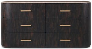 Theodore Alexander Encore Quartz Top 6-Drawer Dresser – front view
