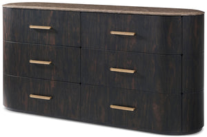 Theodore Alexander Encore Quartz Top 6-Drawer Dresser – angle view