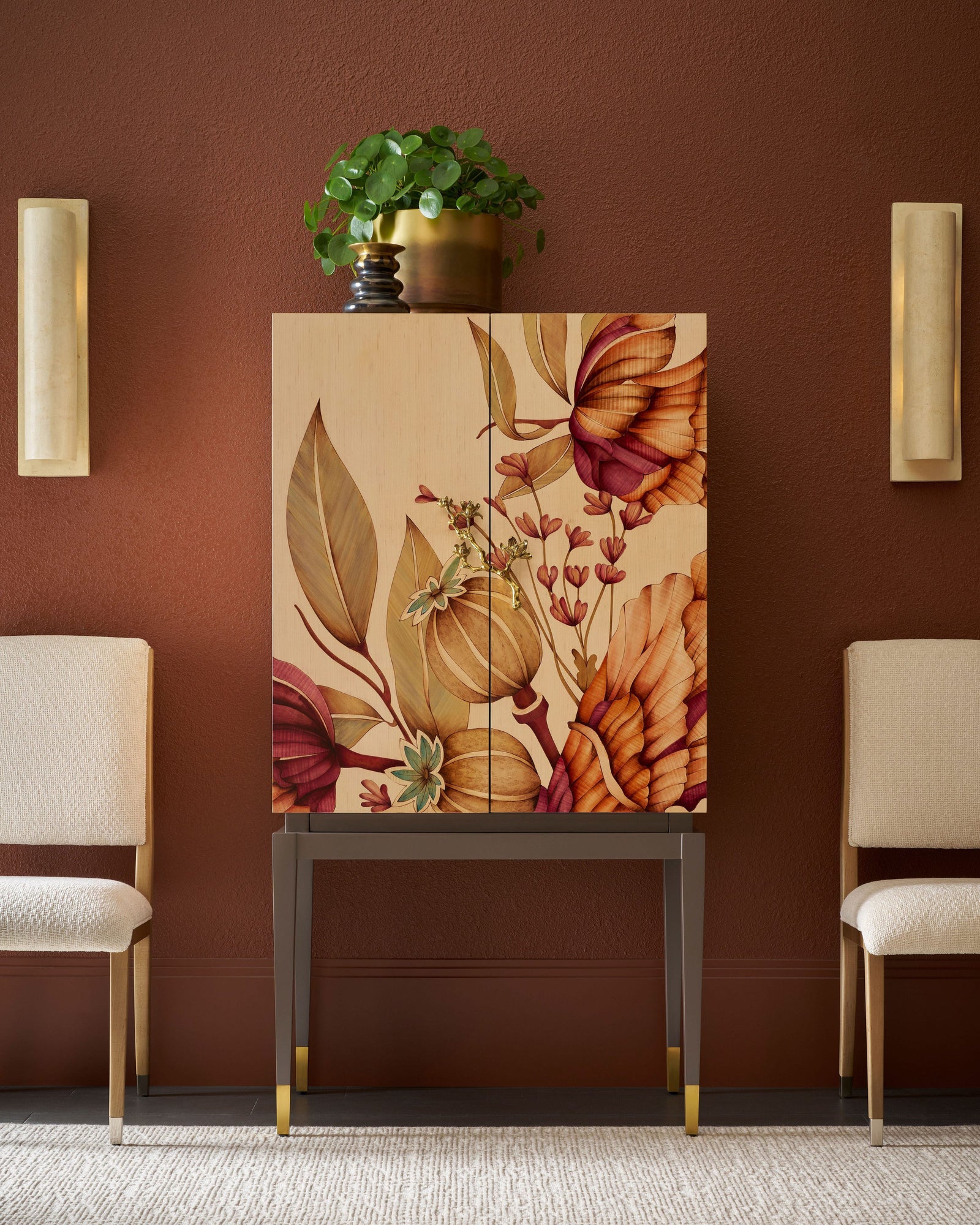 Theodore Alexander Bouquet Bar Cabinet – room setting