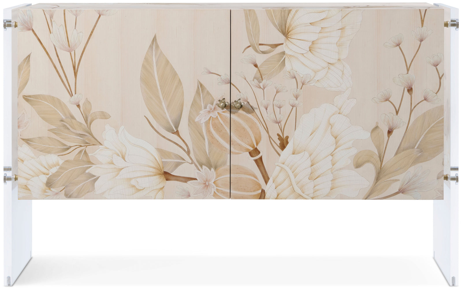 Theodore Alexander Bouquet 2-Door Cabinet Buttercream – front view