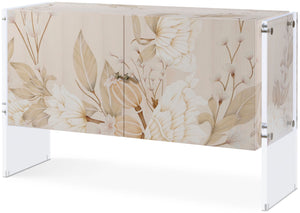 Theodore Alexander Bouquet 2-Door Cabinet Buttercream – angle view