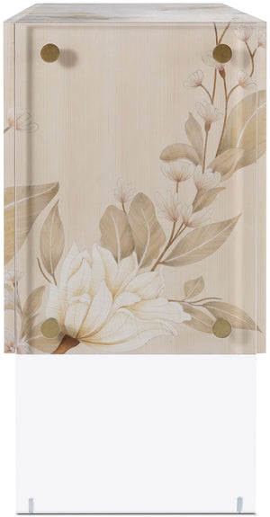 Theodore Alexander Bouquet 2-Door Cabinet Buttercream – side view