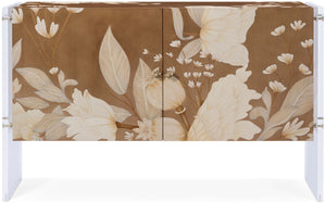 Theodore Alexander Bouquet 2-Door Cabinet Toasted Cashew – front view