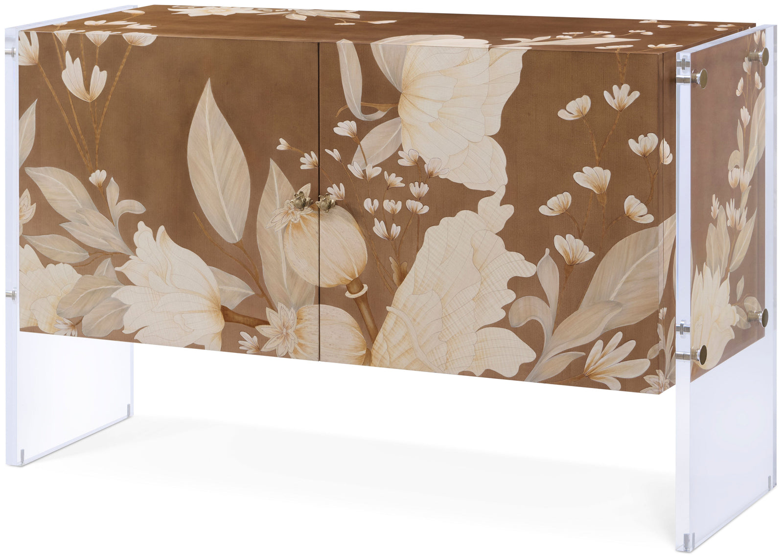 Theodore Alexander Bouquet 2-Door Cabinet Toasted Cashew – angle view