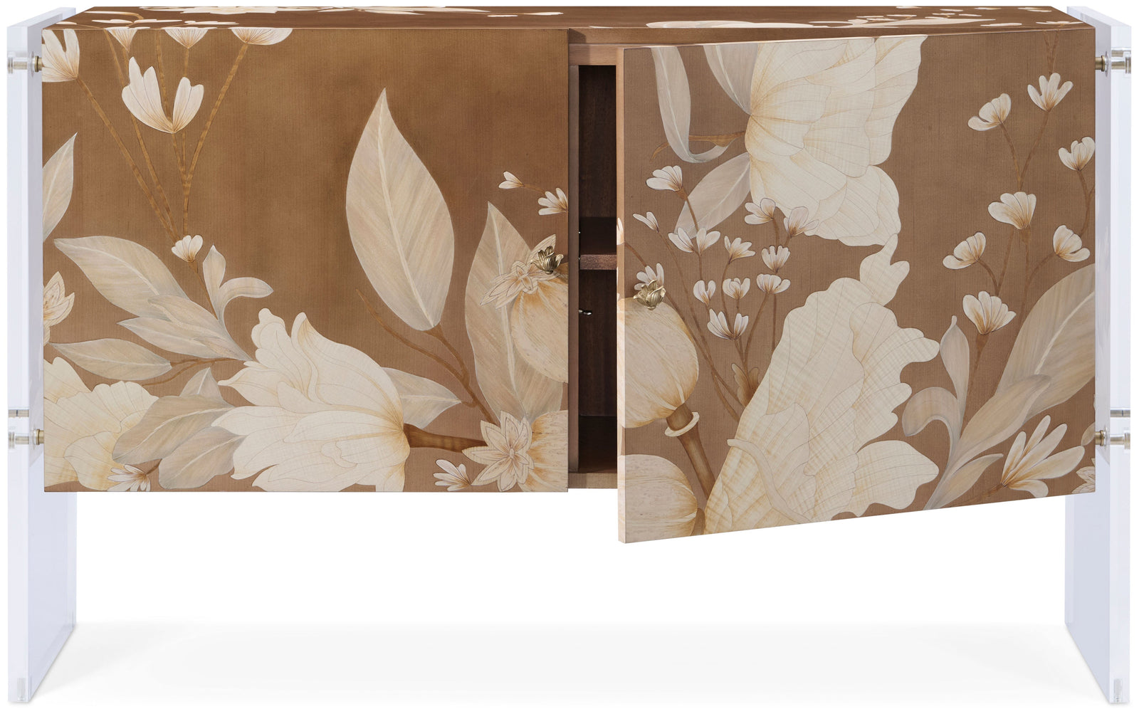 Theodore Alexander Bouquet 2-Door Cabinet Toasted Cashew – side view