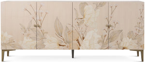 Theodore Alexander Bouquet 4-Door Sideboard Buttercream – front view