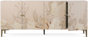 Theodore Alexander Bouquet 4-Door Sideboard Buttercream – side view