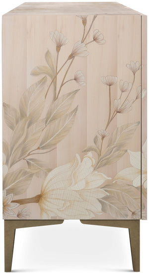 Theodore Alexander Bouquet 4-Door Sideboard Buttercream – room setting