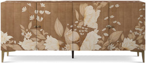 Theodore Alexander Bouquet 4-Door Sideboard Toasted Cashew – front view