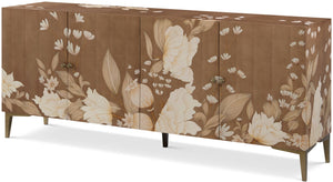 Theodore Alexander Bouquet 4-Door Sideboard Toasted Cashew – angle view