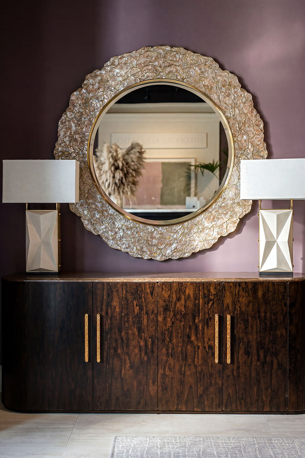 Theodore Alexander Encore Quartz Top Sideboard – room setting