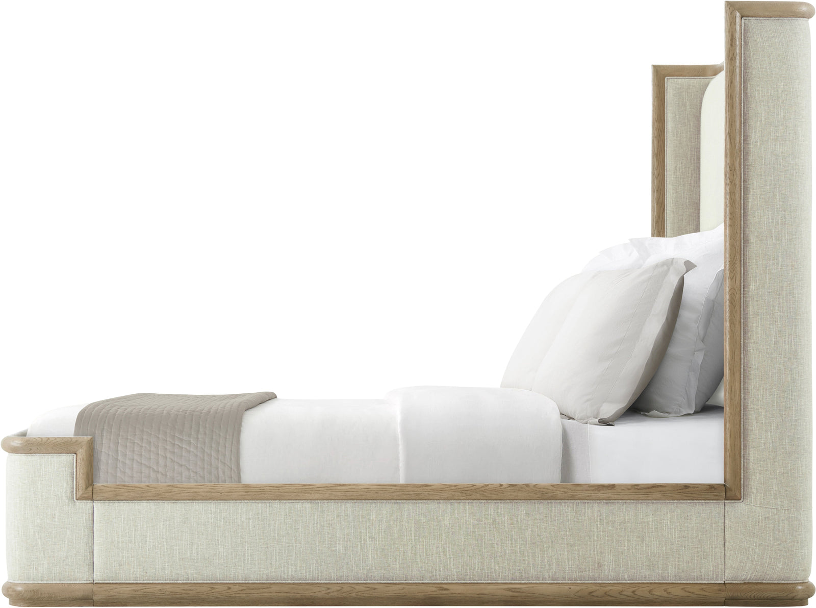Theodore Alexander Catalina Upholstered Bed Queen / Dune – side view