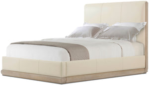 Theodore Alexander Repose Upholstered Bed Queen / Grey Oak – front view