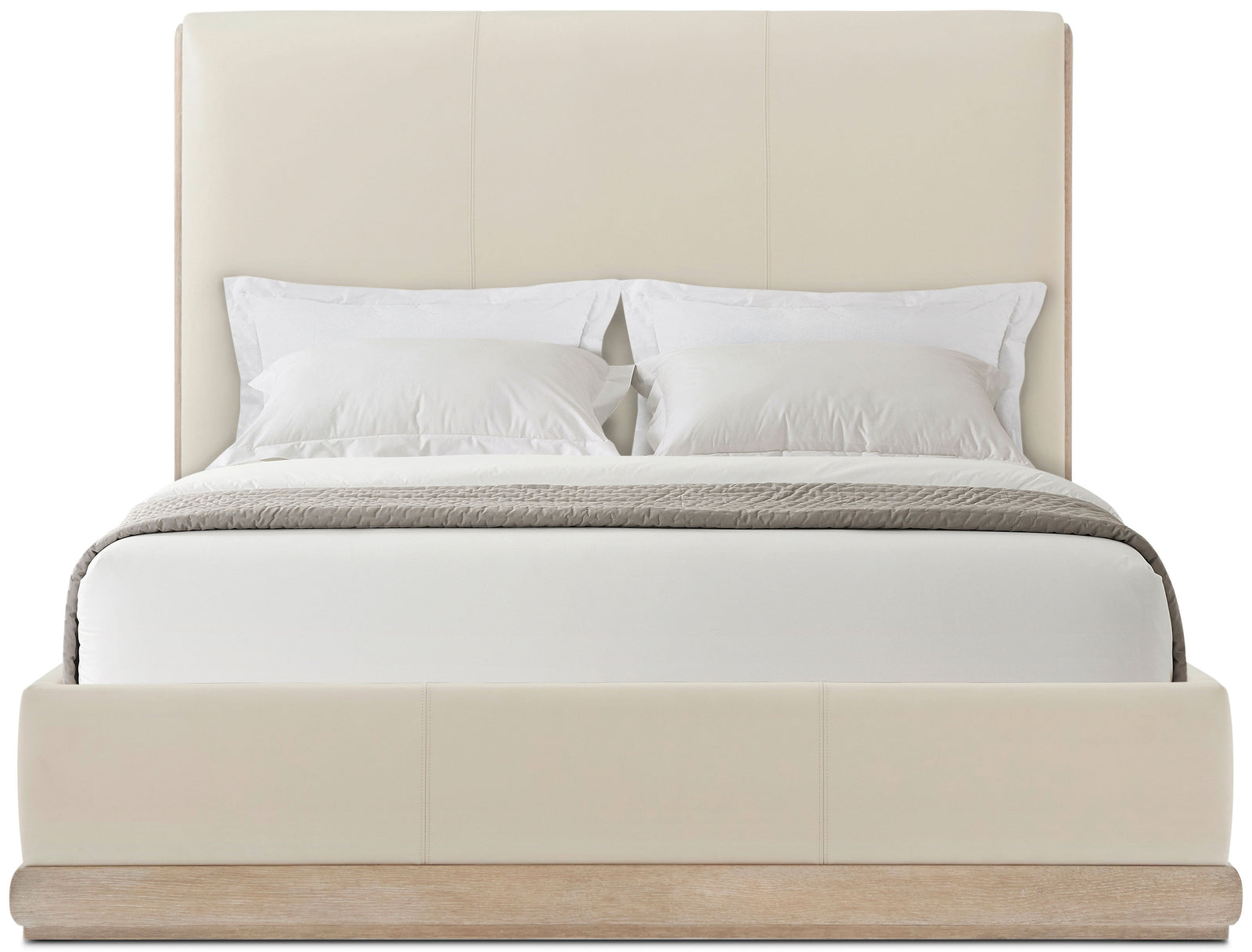 Theodore Alexander Repose Upholstered Bed Queen / Grey Oak – angle view